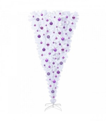 vidaXL Artificial Christmas Tree White 180 cm PVC and Steel