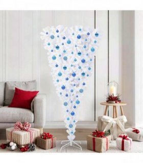 vidaXL Artificial Christmas Tree White 180 cm PVC and Steel