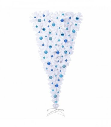 vidaXL Artificial Christmas Tree White 180 cm PVC and Steel