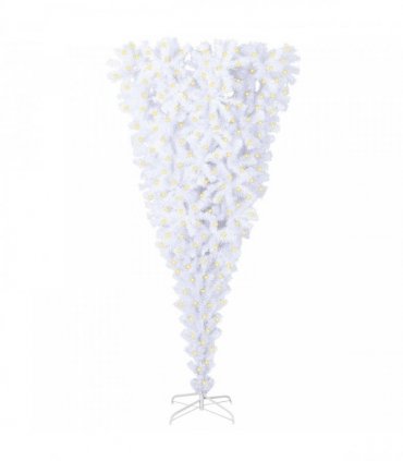 vidaXL Artificial Christmas Tree with Stand White 210 cm PVC and Steel