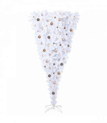 vidaXL Artificial Christmas Tree with Stand White 210 cm PVC and Steel