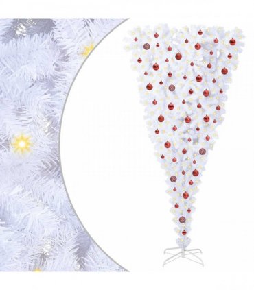 vidaXL Artificial Christmas Tree White 210 cm PVC and Steel