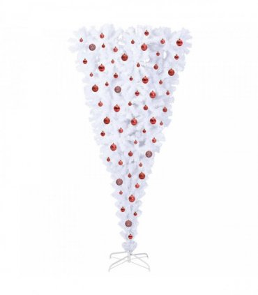 vidaXL Artificial Christmas Tree White 210 cm PVC and Steel