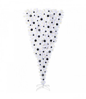vidaXL Artificial Christmas Tree White 210 cm PVC and Steel