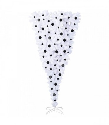 vidaXL Artificial Christmas Tree White 210 cm PVC and Steel