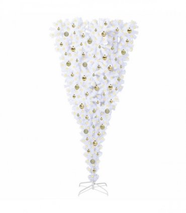 vidaXL Artificial Christmas Tree White 210 cm PVC and Steel