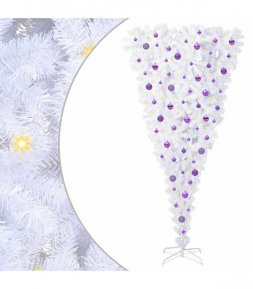 vidaXL Artificial Christmas Tree White 210 cm PVC and Steel