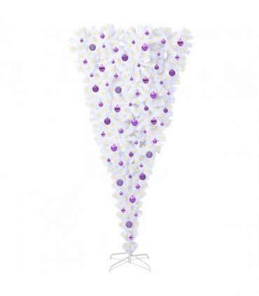 vidaXL Artificial Christmas Tree White 210 cm PVC and Steel