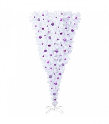 vidaXL Artificial Christmas Tree White 210 cm PVC and Steel