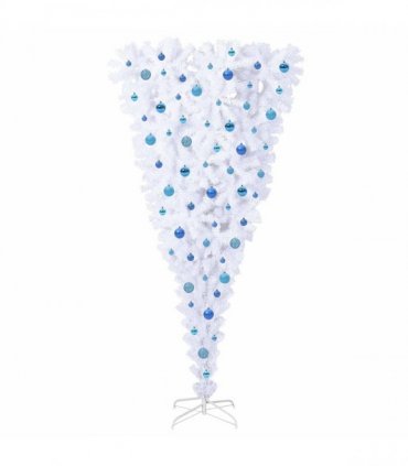 vidaXL Artificial Christmas Tree White 210 cm PVC and Steel