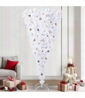 vidaXL Artificial Christmas Tree with Stand White 240 cm PVC and Steel
