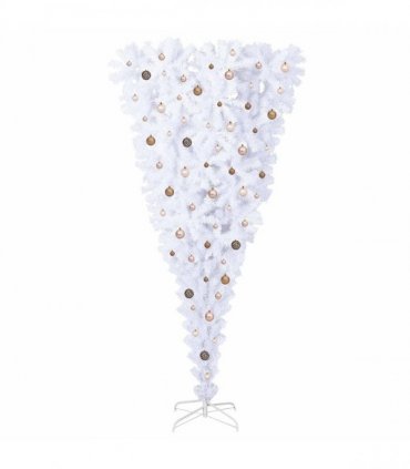 vidaXL Artificial Christmas Tree with Stand White 240 cm PVC and Steel