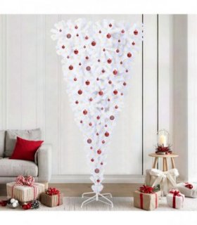 vidaXL Artificial Christmas Tree White 240 cm PVC and Steel