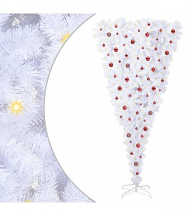 vidaXL Artificial Christmas Tree White 240 cm PVC and Steel