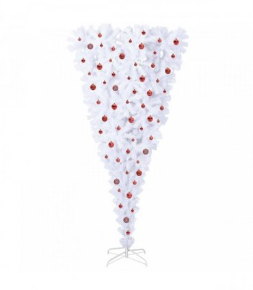 vidaXL Artificial Christmas Tree White 240 cm PVC and Steel