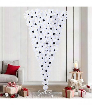 vidaXL Artificial Christmas Tree White 240 cm PVC and Steel
