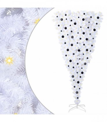 vidaXL Artificial Christmas Tree White 240 cm PVC and Steel