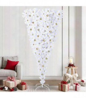 vidaXL Artificial Christmas Tree White 240 cm PVC and Steel