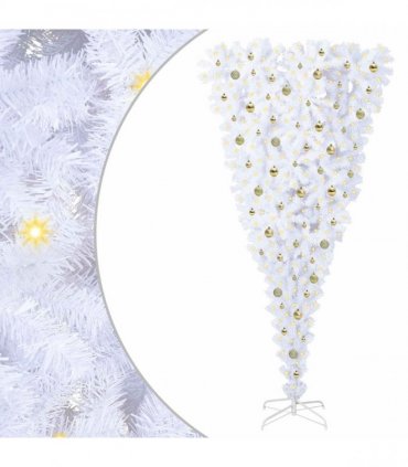 vidaXL Artificial Christmas Tree White 240 cm PVC and Steel