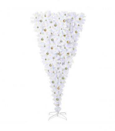 vidaXL Artificial Christmas Tree White 240 cm PVC and Steel