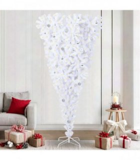 vidaXL Artificial Christmas Tree White 240 cm PVC and Steel