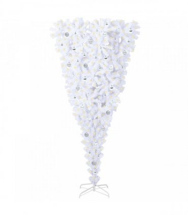 vidaXL Artificial Christmas Tree White 240 cm PVC and Steel