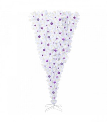 vidaXL Artificial Christmas Tree White 240 cm PVC and Steel