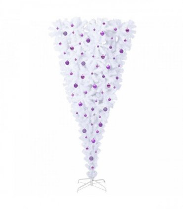 vidaXL Artificial Christmas Tree White 240 cm PVC and Steel