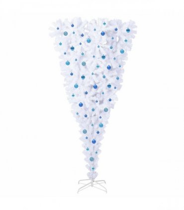 vidaXL Artificial Christmas Tree White 240 cm PVC and Steel