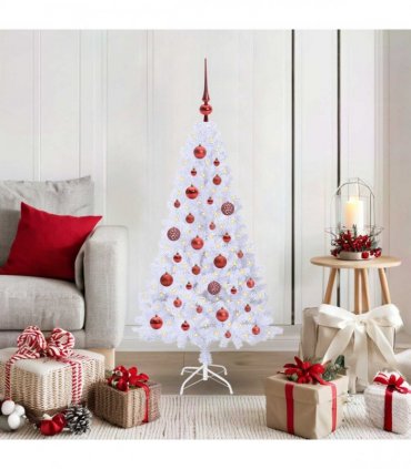 vidaXL Artificial Christmas Tree White 120 cm PVC and Steel