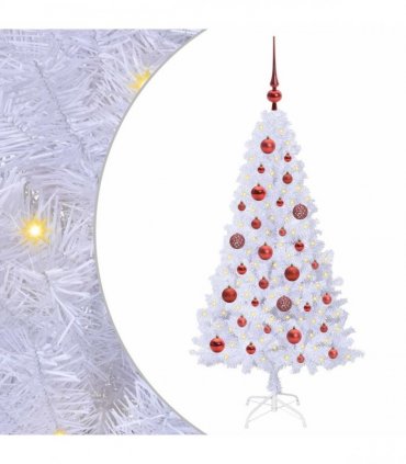 vidaXL Artificial Christmas Tree White 120 cm PVC and Steel