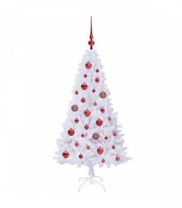 vidaXL Artificial Christmas Tree White 120 cm PVC and Steel