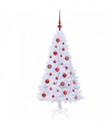 vidaXL Artificial Christmas Tree White 120 cm PVC and Steel