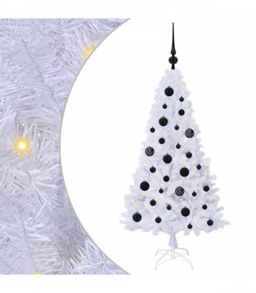 vidaXL Artificial Christmas Tree White 120 cm PVC and Steel