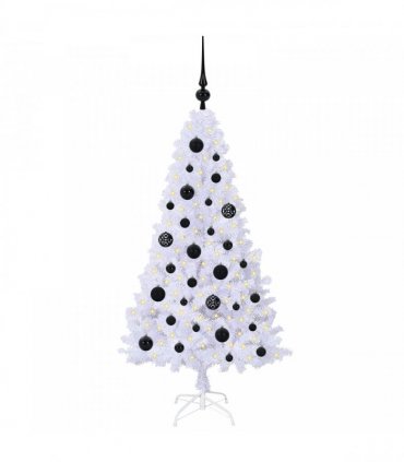 vidaXL Artificial Christmas Tree White 120 cm PVC and Steel