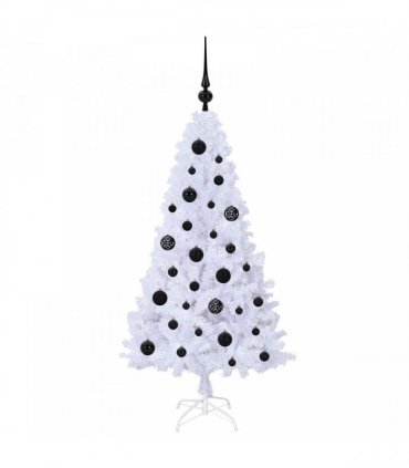 vidaXL Artificial Christmas Tree White 120 cm PVC and Steel
