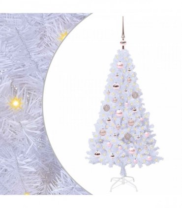 vidaXL Artificial Christmas Tree White 120 cm PVC and Steel