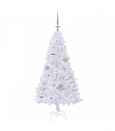 vidaXL Artificial Christmas Tree White 120 cm PVC and Steel