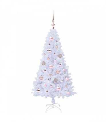 vidaXL Artificial Christmas Tree White 120 cm PVC and Steel