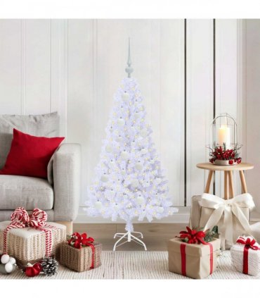 vidaXL Artificial Christmas Tree White 120 cm PVC and Steel