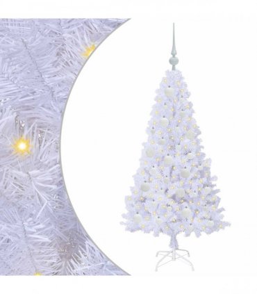 vidaXL Artificial Christmas Tree White 120 cm PVC and Steel