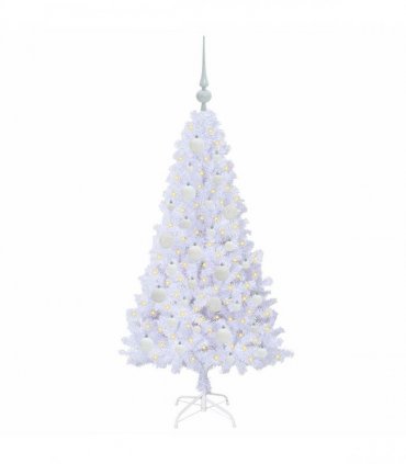vidaXL Artificial Christmas Tree White 120 cm PVC and Steel