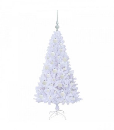 vidaXL Artificial Christmas Tree White 120 cm PVC and Steel