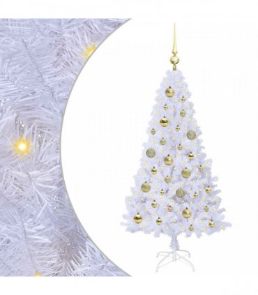 vidaXL Artificial Christmas Tree White 120 cm PVC and Steel