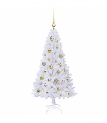 vidaXL Artificial Christmas Tree White 120 cm PVC and Steel