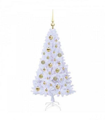 vidaXL Artificial Christmas Tree White 120 cm PVC and Steel