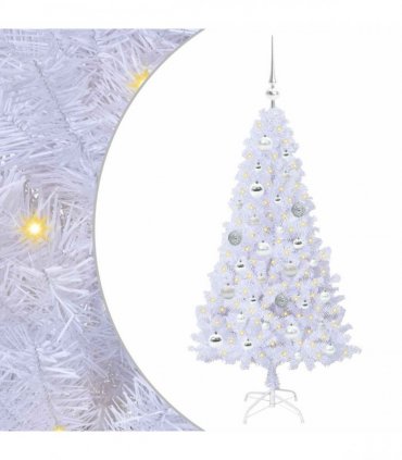 vidaXL Artificial Christmas Tree White 120 cm PVC and Steel