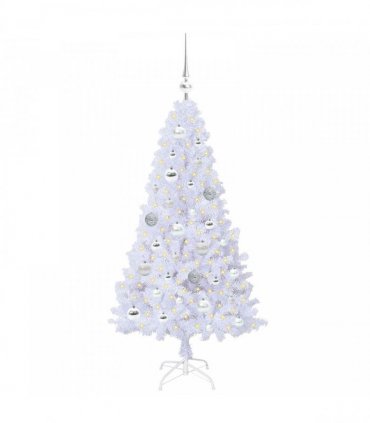 vidaXL Artificial Christmas Tree White 120 cm PVC and Steel