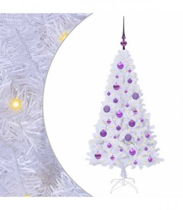 vidaXL Artificial Christmas Tree White 120 cm PVC and Steel