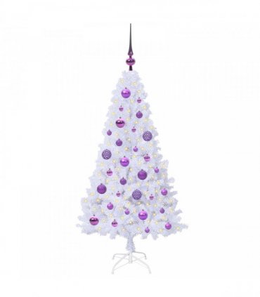 vidaXL Artificial Christmas Tree White 120 cm PVC and Steel